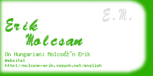 erik molcsan business card